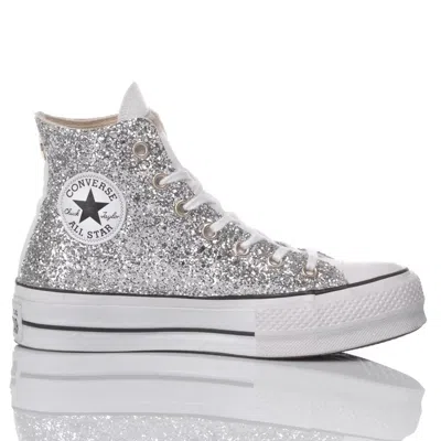 Converse Chuck Taylor All Star Lift Platform Glitter Sneakers In Black