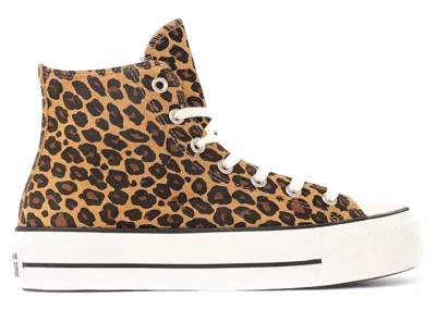 Pre-owned Converse Chuck Taylor All Star Lift Platform Hi Leopard Suede (women's) Sneakers In Incensed/black/egret
