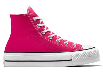 Pre-owned Converse Chuck Taylor All Star Lift Platform Hi (women's) Sneakers In Cerise Pink/white/black In Multi