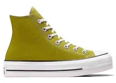 Pre-owned Converse Chuck Taylor All Star Lift Platform Hi (women's) Sneakers In Magic Forest/white/black