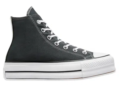 Pre-owned Converse Chuck Taylor All Star Lift Platform Hi (women's) Sneakers In Secret Pines Green/white/black