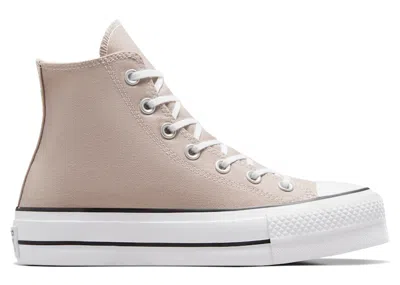 Pre-owned Converse Chuck Taylor All Star Lift Platform Hi (women's) Sneakers In Wonder Stone/white/black
