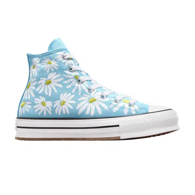 Pre-owned Converse Chuck Taylor All Star Lift Platform High Gs 'floral' | Blue | Kid's Size 4