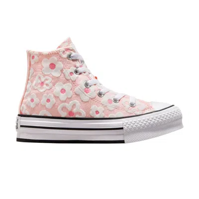 Pre-owned Converse Chuck Taylor All Star Lift Platform High Ps 'floral Embroidery' | Pink | Kid's Size 2