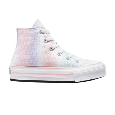 Pre-owned Converse Chuck Taylor All Star Lift Platform High Ps 'mermaid Scales' | White | Kid's Size 2.5
