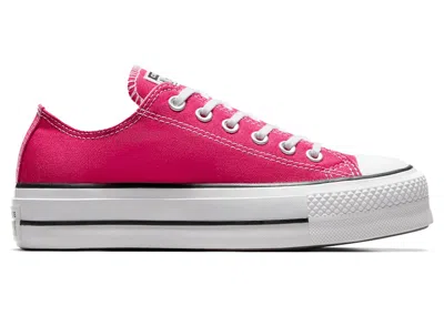 Pre-owned Converse Chuck Taylor All Star Lift Platform Low (women's) Sneakers In Cerise Pink/white/black