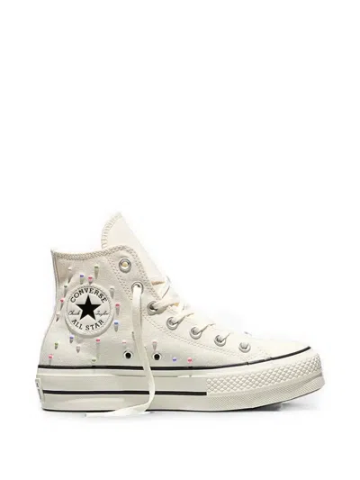 Converse Chuck Taylor All Star Lift Platform Mini Studs Sneakers In Neutrals
