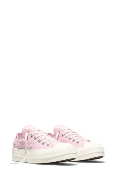 Converse Chuck Taylor All Star Lift Ox Platform Beads Sneakers In Pink