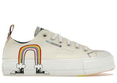 Pre-owned Converse Chuck Taylor All Star Lift Platform Pride (2022) Sneakers In Egret/university Red