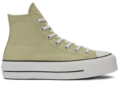 Pre-owned Converse Chuck Taylor All Star Lift Platform Seasonal (women's) Sneakers In Olive Aura/white/black