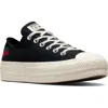 Converse Black Chuck Taylor All Star Lift Platform Cherries Low Top Sneakers