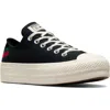 Converse Black Chuck Taylor All Star Lift Platform Cherries Low Top Sneakers In Black/egret/red