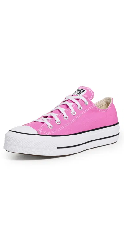 Converse Chuck Taylor All Star Lift Platform Sneakers Shocking Orchid/white/black In Pink