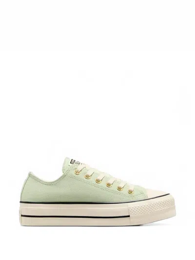 Converse Chuck Taylor All Star Lift Platform Suede Sneakers In Green
