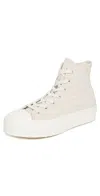 Converse Chuck Taylor All Star Lift Platform Textured Material Sneakers Light Dune/egret In Light Dune/egret