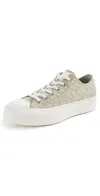 Converse Chuck Taylor All Star Lift Platform Textured Material Sneakers Pale Surplus/egret In Pale Surplus/egret