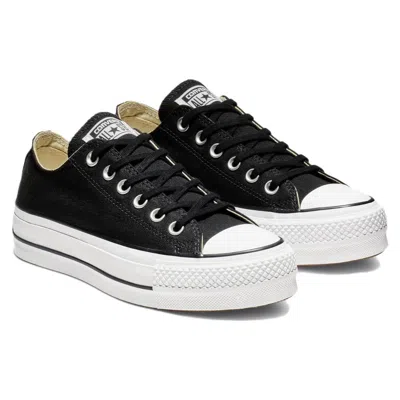 Converse Chuck Taylor All Star Lift Womanblack Canvas Platform Shoes Zogg2856 In Black