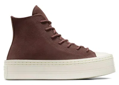Pre-owned Converse Chuck Taylor All Star Modern Lift Platform Hi (women's) Sneakers In Brown/egret