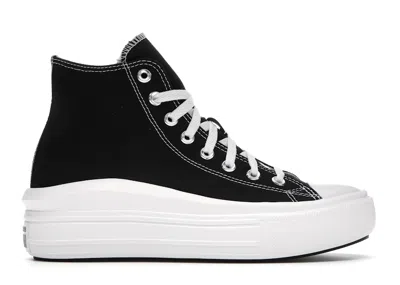 Pre-owned Converse Chuck Taylor All Star Move Hi (women's) Sneakers In Black/natural Ivory/white