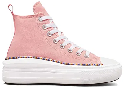 Pre-owned Converse Chuck Taylor All Star Move Platform Friendship Bracelet Sneakers In Storm Pink/washed Indigo/white
