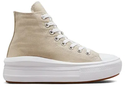 Pre-owned Converse Chuck Taylor All Star Move Platform Hi (women's) Sneakers In Beach Stone/white