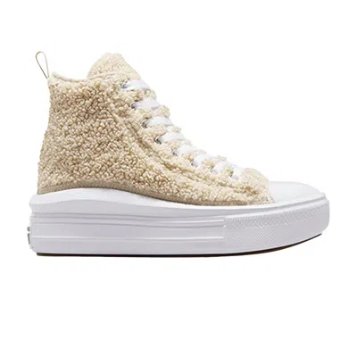 Pre-owned Converse Chuck Taylor All Star Move Platform High Gs 'sherpa - Beach Stone' | Cream | Kid's Size 5