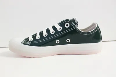 Converse Chuck Taylor All Star Ox   Deep Emerald Leather Sneakers In Gold