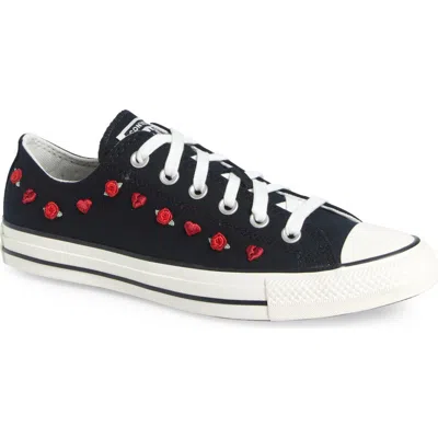 Converse Chuck Taylor® All Star® Ox Embroidered Low Top Sneaker In Black/red/egret