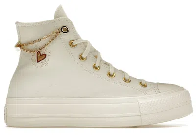 Pre-owned Converse Chuck Taylor All Star Platform Gold Chain (women's) Sneakers In Egret/thriftshop Yellow