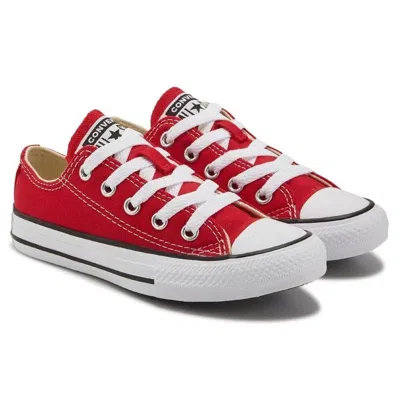 Converse Chuck Taylor All Star Sneakers Kids Red Lo Top Casual Shoes Zogg3268