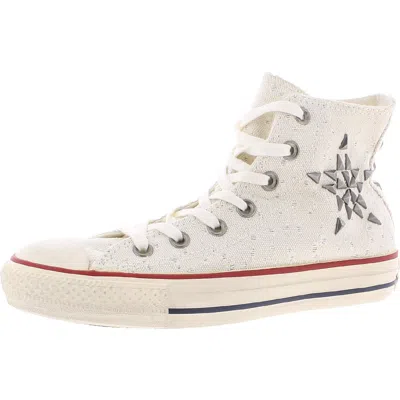Converse Chuck Taylor All Star Star Hardware Womens Canvas High Top Casual And Fashion Sneakers In White