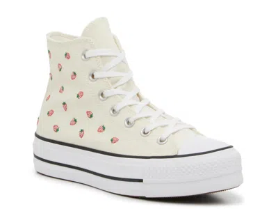 Converse Chuck Taylor All Star Strawberry Platform Sneaker In White