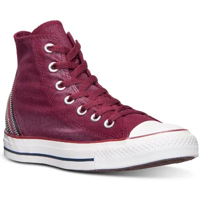 Converse Chuck Taylor All Star Tri-zip Sparkle Wash Womens Canvas High Top Casual And Fashion Sneakers In White