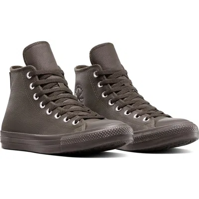 Converse Chuck Taylor® All Star® Water Repellent Leather High Top Sneaker In Brown