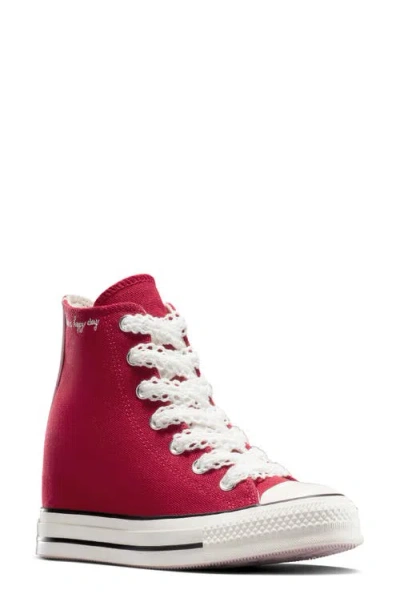Converse Chuck Taylor® All Star® Wedge Platform High Top Sneaker In Days Ahead/white/pink