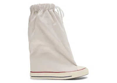 Pre-owned Converse Chuck Taylor All Star Xhi Slouch Wedge Vaquera (women's) Sneakers In White/black/egret In Multi