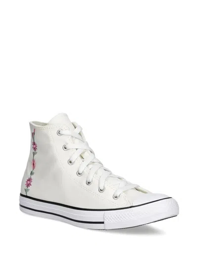 Converse Kids' Chuck Taylor All Stars Floral-embroidered Sneakers In White
