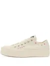 Converse Chuck Taylor Floral-embroidered Platform Sneakers In Neutral