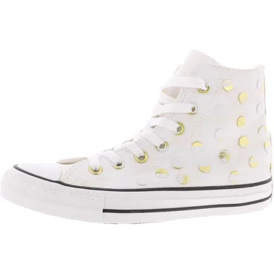 Converse Chuck Taylor Hi Womens Canvas High Top Casual And Fashion Sneakers In White