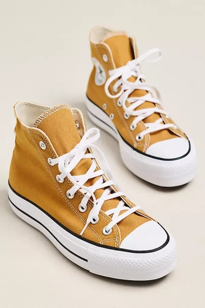 Converse Chuck Taylor Lift Platform Sneakers In Yellow