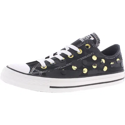 Converse Chuck Taylor Ox Womens Canvas Low Top Casual And Fashion Sneakers In Black