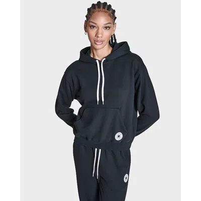 Converse Chuck Taylor Patch French Terry Pullover Hoodie In Black