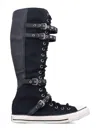 Converse Chuck Taylor Xxhi Leather Strap Sneakers In Black