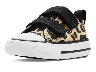 Converse Chuck Taylor(r) All Star(r) Easy-on Leopard (infant/toddler) Kid's Shoes Hay Day/black/honey Stick:  In Animal Print