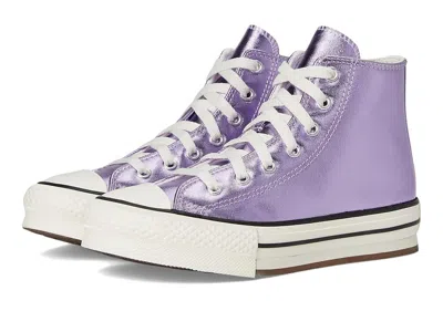 Converse Chuck Taylor(r) All Star(r) Eva Lift Platform Metallic (little Kid) Kids Shoes Purple/egret/black : 