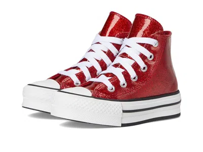 Converse Chuck Taylor(r) All Star(r) Lift Disco (little Kid) Kid's Shoes Wine Red/white/days Ahead : 2.5 Litt In Brown