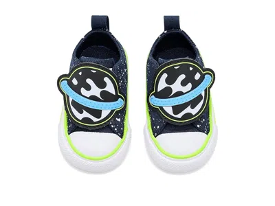 Converse Chuck Taylor(r) All Star(r) One Strap Easy-on Planets (infant/toddler) Kid's Shoes Obsidian/neon Man In Blue