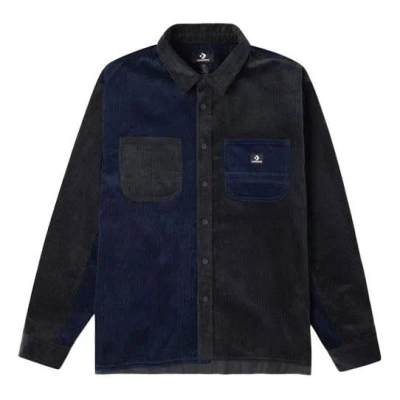 Converse Colorblock Corduroy Shirt 'navy Black'