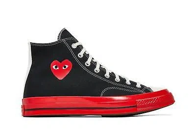 Pre-owned Converse Comme Des Garçons Play X Chuck 70 High 'black Red' A01793c
