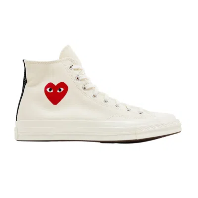 Pre-owned Converse Comme Des Garçons Play X Chuck 70 High 'single Heart - Milk' In Cream